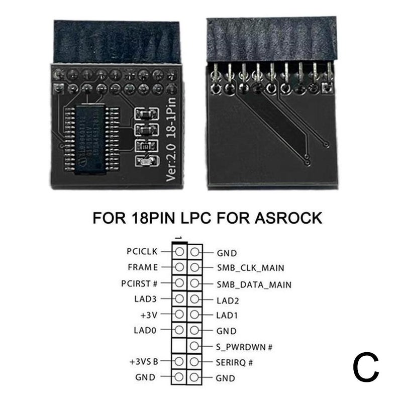 TPM2.0 security module supports multiple motherboard brands (12, 14, 18, 20-1 pins).